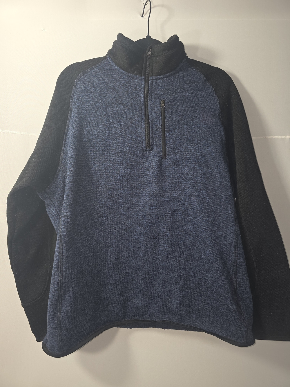 Beverly Hills Polo Club Navy Heather and Black Zip-Up Pullover